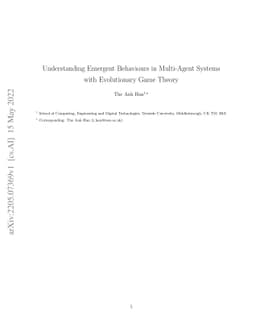 Understanding Emergent Behaviours in Multi-Agent Systems with
  Evolutionary Game Theory