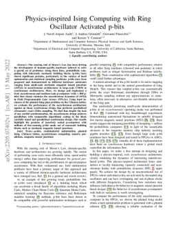 Physics-inspired Ising Computing with Ring Oscillator Activated p-bits