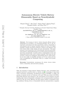 Autonomous Electric Vehicle Battery Disassembly Based on NeuroSymbolic
  Computing