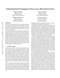 Estimating Patch Propagation Times across (Blockchain) Forks