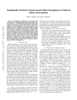 Topologically Persistent Features-based Object Recognition in Cluttered
  Indoor Environments