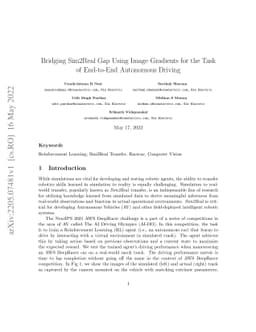 Bridging Sim2Real Gap Using Image Gradients for the Task of End-to-End
  Autonomous Driving