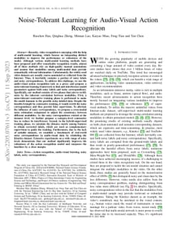 Noise-Tolerant Learning for Audio-Visual Action Recognition