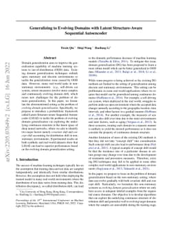 Generalizing to Evolving Domains with Latent Structure-Aware Sequential
  Autoencoder