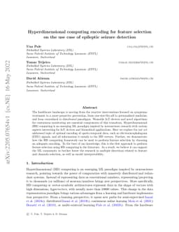 Hyperdimensional computing encoding for feature selection on the use
  case of epileptic seizure detection