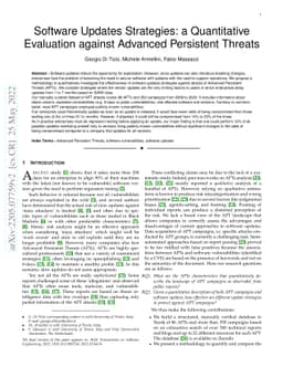 Software Updates Strategies: a Quantitative Evaluation against Advanced
  Persistent Threats