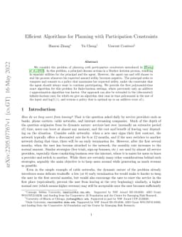 Efficient Algorithms for Planning with Participation Constraints