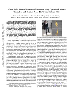 Whole-Body Human Kinematics Estimation using Dynamical Inverse
  Kinematics and Contact-Aided Lie Group Kalman Filter