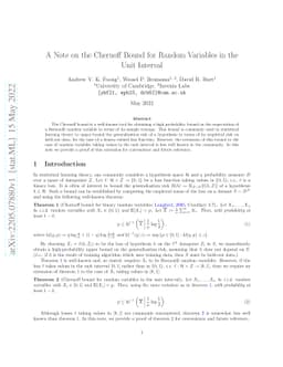 A Note on the Chernoff Bound for Random Variables in the Unit Interval