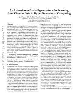 An Extension to Basis-Hypervectors for Learning from Circular Data in
  Hyperdimensional Computing