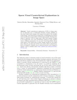 Sparse Visual Counterfactual Explanations in Image Space