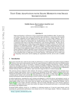 Test-Time Adaptation with Shape Moments for Image Segmentation