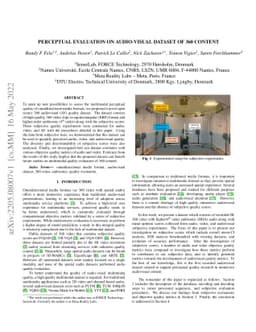 Perceptual Evaluation on Audio-visual Dataset of 360 Content