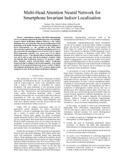 Multi-Head Attention Neural Network for Smartphone Invariant Indoor
  Localization