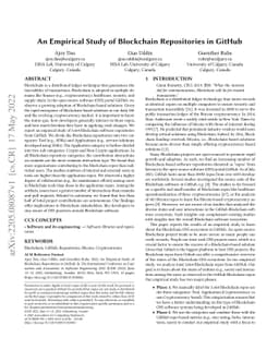 An Empirical Study of Blockchain Repositories in GitHub