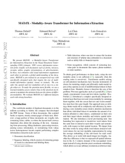MATrIX -- Modality-Aware Transformer for Information eXtraction
