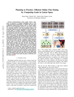 Planning to Practice: Efficient Online Fine-Tuning by Composing Goals in
  Latent Space