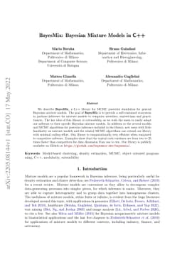 BayesMix: Bayesian Mixture Models in C++