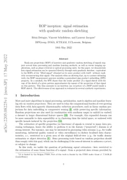ROP inception: signal estimation with quadratic random sketching