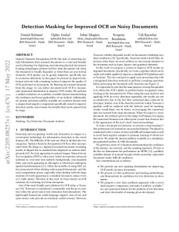 Detection Masking for Improved OCR on Noisy Documents