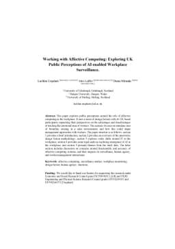 Working with Affective Computing: Exploring UK Public Perceptions of AI
  enabled Workplace Surveillance