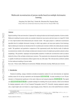 Multiscale reconstruction of porous media based on multiple dictionaries
  learning
