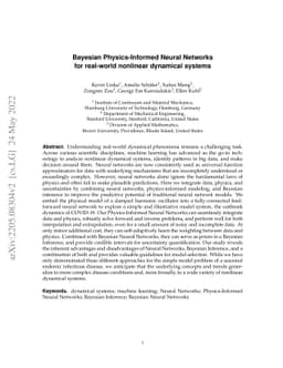 Bayesian Physics-Informed Neural Networks for real-world nonlinear
  dynamical systems