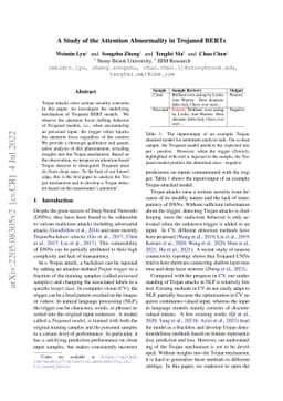 A Study of the Attention Abnormality in Trojaned BERTs