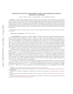 Topological Signal Processing using the Weighted Ordinal Partition
  Network