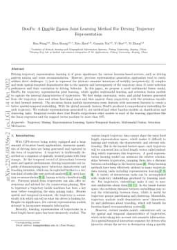DouFu: A Double Fusion Joint Learning Method For Driving Trajectory
  Representation