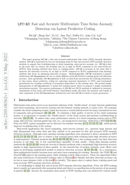 LPC-AD: Fast and Accurate Multivariate Time Series Anomaly Detection via
  Latent Predictive Coding