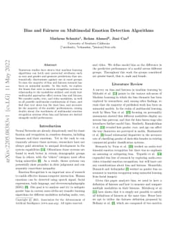Bias and Fairness on Multimodal Emotion Detection Algorithms