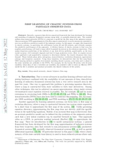 Deep Learning of Chaotic Systems from Partially-Observed Data