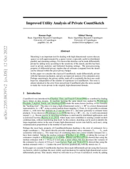 Improved Utility Analysis of Private CountSketch