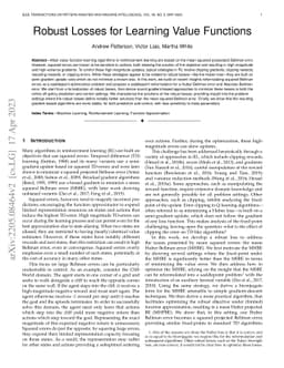 Robust Losses for Learning Value Functions