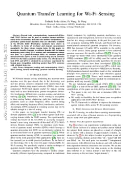 Quantum Transfer Learning for Wi-Fi Sensing