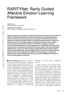 RARITYNet: Rarity Guided Affective Emotion Learning Framework