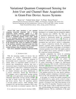 Variational Quantum Compressed Sensing for Joint User and Channel State
  Acquisition in Grant-Free Device Access Systems
