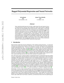 Bagged Polynomial Regression and Neural Networks