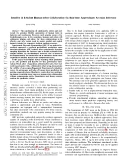 Intuitive and Efficient Human-robot Collaboration via Real-time
  Approximate Bayesian Inference