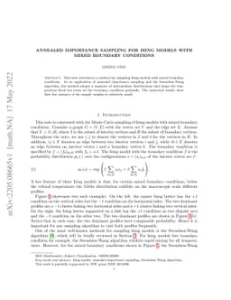 Annealed importance sampling for Ising models with mixed boundary
  conditions