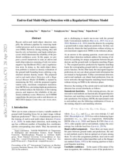 End-to-End Multi-Object Detection with a Regularized Mixture Model