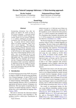 Persian Natural Language Inference: A Meta-learning approach