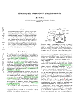 Probability trees and the value of a single intervention
