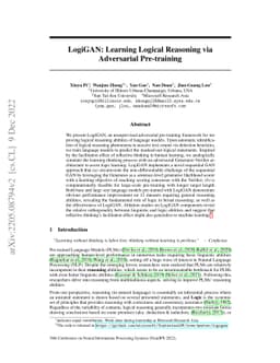 LogiGAN: Learning Logical Reasoning via Adversarial Pre-training