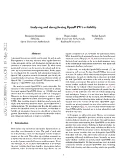 Analysing and strengthening OpenWPM's reliability