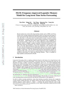 FiLM: Frequency improved Legendre Memory Model for Long-term Time Series
  Forecasting