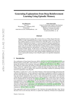 Generating Explanations from Deep Reinforcement Learning Using Episodic
  Memory