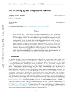 Meta-Learning Sparse Compression Networks