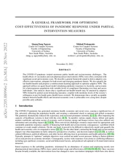 A general framework for optimising cost-effectiveness of pandemic
  response under partial intervention measures